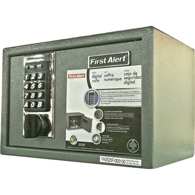 First Alert Digital Combination/Key Lock Safe Vault, 6.20 kg ( 13.67 lb ), 11.04 Liters, 31.00 cm ( 12.20 in )X 20.00 cm ( 7.87 in )X 20.00 cm ( 7.87 in ), Grey
