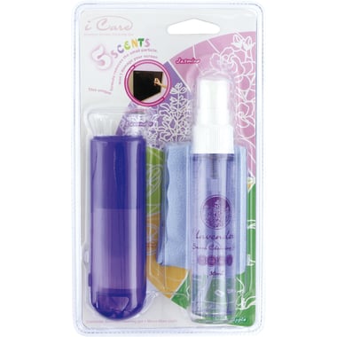 E-Century 5Scents Lavender Fragrance Gel;Microfibre Cloth;Brush Multipurpose Cleaning Kit, 150 X 180 mm Cloth, Purple/White