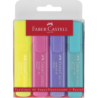Faber-Castell TextLiner 1546 Highlighter, 1 - 5 mm Chisel Tip, Assorted Color