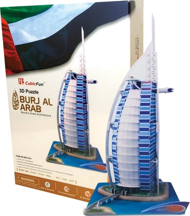 CubicFun Burj Al Arab 3D Puzzle, 101 Pieces, English, 7 Years and Above