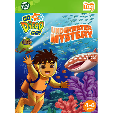 LeapFrog Tag Book Dora The Explorer: Go Diego Go, Underwater Mystery - Reading Comprehension Interactive Book, English, 4 Years and Above