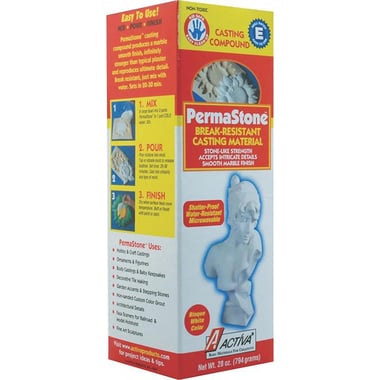 Activa PermaStone Break-Resistant Casting Material, Stone-Like Strength, Smooth Marble Finish, White, 28.00 oz ( 795.56 ml ),