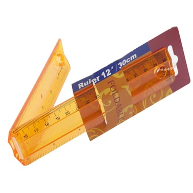 Ruler, Foldable, 4 Colors, Straight Edge, 12" (30 cm), Plastic