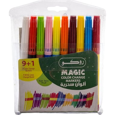 Roco Magic Color Change Color Marker, Assorted Color, 9+1 Pieces