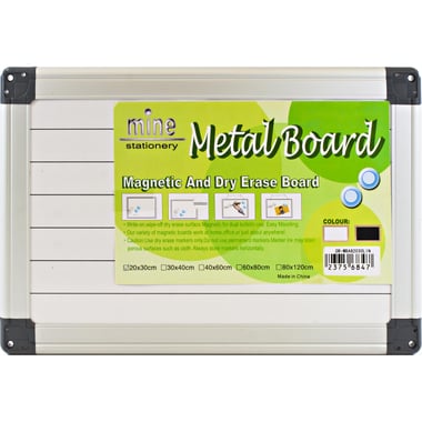 Magnetic Whiteboard, with Lines, 30 X 20 cm, Silver/White