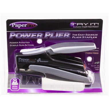 Paper Pro Power Plier Desk Stapler (Plier), up to 25 Sheets of 80 gsm;28 Sheets of 70 gsm, Black/Silver