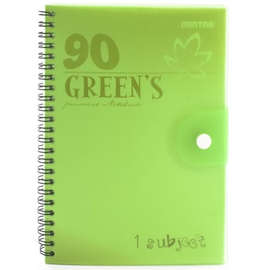 Mintra 90's Notebook, Green's, A5, 180 Pages (90 Sheets), Single Ruled, Green