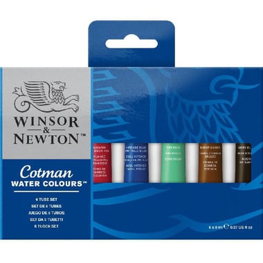 Winsor & Newton Cotman Tube Set Watercolor, 6 Colors 8.00 ml ( .28 oz )