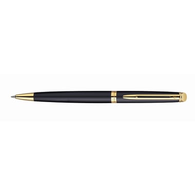 Waterman Hemisphere 10 Gold Trim Executive Pen, Black;Blue Ink Color, Ballpoint