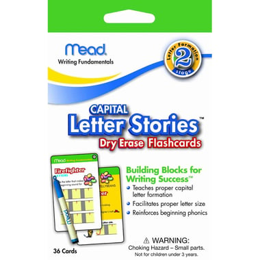 Mead Writing Fundamentals Capital Letter Stories Flash Cards, English