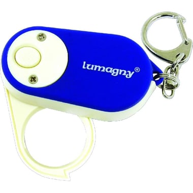 Lumagny Handheld Magnifier, Oblong, Blue/Cream