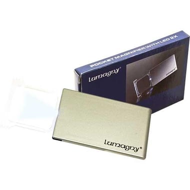 Lumagny Handheld Magnifier, 2X Magnification, Rectangle, Silver