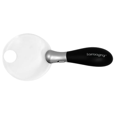 Lumagny Handheld Magnifier, 3X/5X Magnification, Round Aspheric, Black/Silver