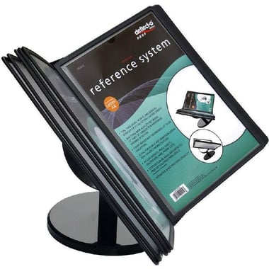 Deflecto Menu Book Countertop Display Rack, 10 Pockets, A4/Letter, Black