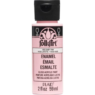 Plaid FolkArt Enamel Acrylic Paint, Baby Pink, 2.00 oz ( 56.83 ml ),