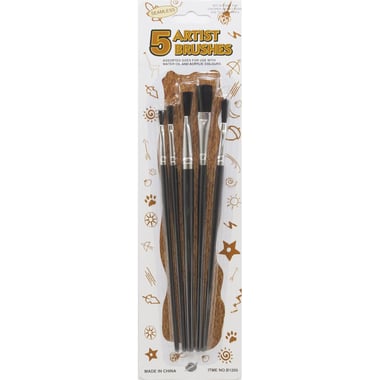 Artrain Artist Brush - Seamless Brush, Brown, 5 Pieces
