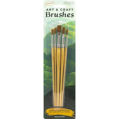 Artrain Art & Craft Meadow Brushes - Seamless Brush, Brown, 5 Pieces