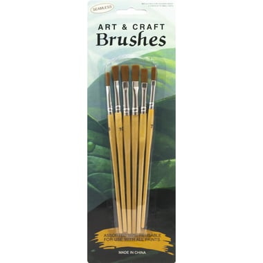 Artrain Art & Craft Meadow Brushes - Seamless Brush, Brown, 6 Pieces