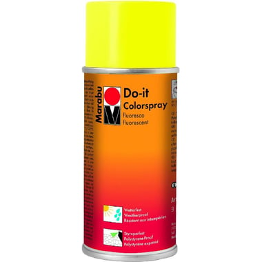 Marabu Do-it Flourescent, Weatherproof Spray Paint, Lemon Yellow, 150.00 ml ( 5.28 oz ),