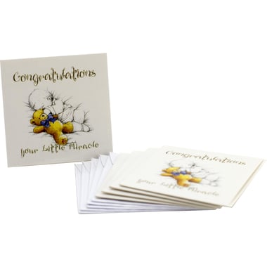 Campap Gift Tag, "Congratulations, Your Little Miracle", Printed Design, 2.76" X 2.76", White