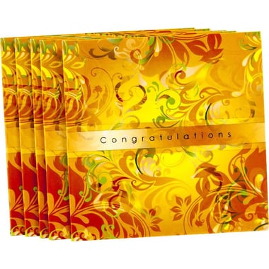 كامباب بطاقة هدايا، "Congratulations"، تصميم مطبوع، 2.76 بوصة X 2.76 بوصة، أصفر