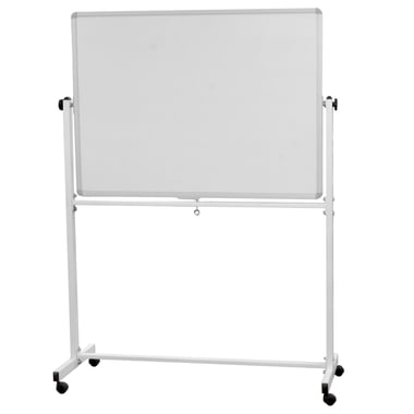 Roco Magnetic Whiteboard, 2 Sides, Rotating Easel with Caster, 60 X 90 cm, Silver/White