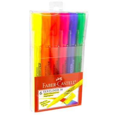 Faber-Castell TextLiner 38 Highlighter, 1 - 4 mm Chisel Tip, Assorted Color