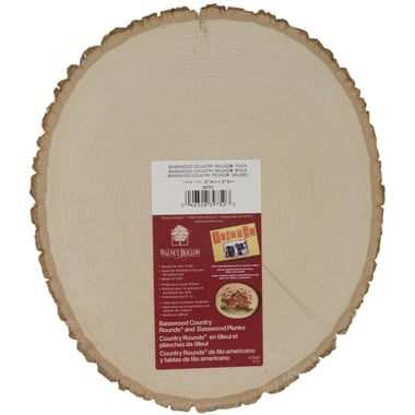 Walnut Hollow Farm Country Wooden Plaque, Unpainted, with Bark, Round, Natural, 4.30 cm ( 1.69 in )