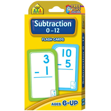 School Zone Subtraction 0 - 12 Flash Cards, English