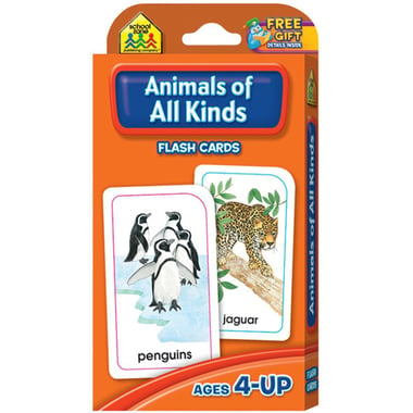 School Zone Animals of All Kinds Flash Cards, English