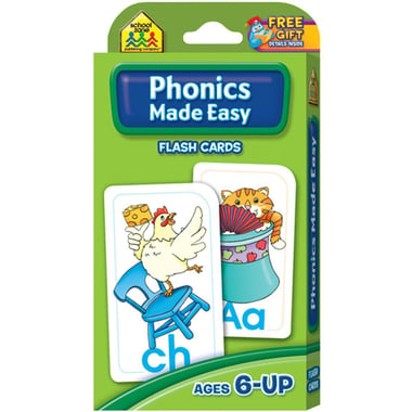 School Zone Phonics Made Easy Flash Cards, English