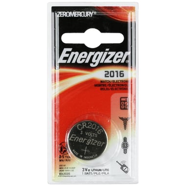 Energizer CR2016 (Button Cell - Lithium Ion) Multipurpose Battery, 3 Volts