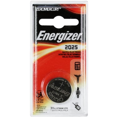 Energizer CR2025 (Button Cell - Lithium Ion) Multipurpose Battery, 3 Volts