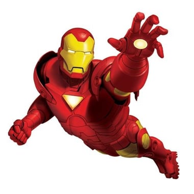 Peel & Stick Wall Decals, Iron Man Applique, Red/Yellow, 39.50 in ( 100.33 cm )X 17.50 in ( 44.45 cm )