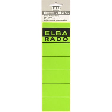 Elba File Labels, Short Label Size, Rectangle, Green, 10 Labels/Pack