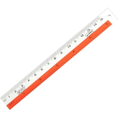 Roco Ruler, 2-Tone, Straight Edge, 16 cm, Aluminum