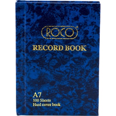 Roco Record Book, A7 Size, 200 Pages (100 Sheets), 74.00 mm ( 2.91 in )X 105.00 mm ( 4.13 in )