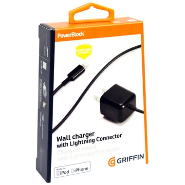 Griffin PowerBlock iPhone Home Charger, 5 Watts, Black