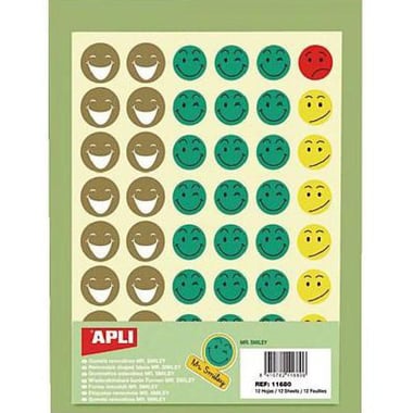 Agipa APLI Stickers, Mr. Smiley, 3 Sheets