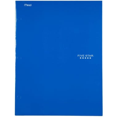 Five Star Stay-Put Flat File Folder, Letter Size, 2 Pockets, 3 Hole Punched, Assorted Color