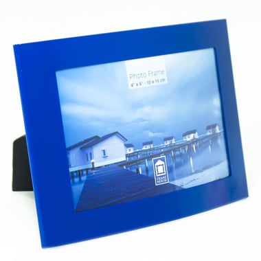 Frame House Photo Frame, 4" X 6", Blue, Aluminum/Plastic