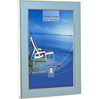 Frame House Photo Frame, 4" X 6", Blue, Aluminum/Glass