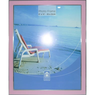 Frame House Photo Frame, 8" X 10", Pink, Aluminum/Glass