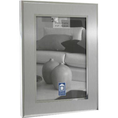 Frame House Photo Frame, Two-tone, 5" X 7", White, Aluminum/Glass