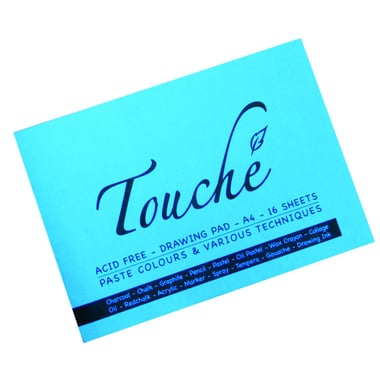 Bassile Freres Touche Drawing Pad, 220 gsm, White, A4, 16 Sheets