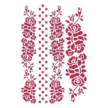 Stamperia Design Stencils, Rose & Dots (21 X 29.7 cm), Plastic