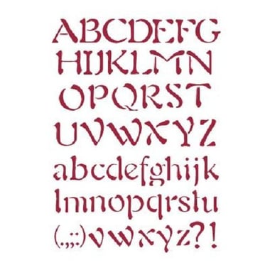 Stamperia Design Stencils, Alphabet - 3 Design (21 X 29.7 cm), Gothic, Plastic