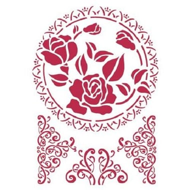 Stamperia Design Stencils, Lace + Rose (30 X 44 cm), Plastic