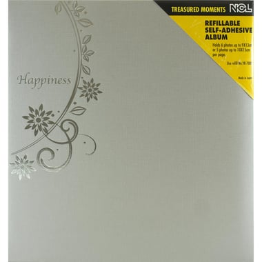 NCL Photo Album, Grey, "Happiness", 28 X 32.5 cm, 20 Sheets (Magnetic)
