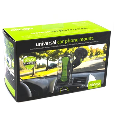 Clingo Car Mount, Smartphone Car Accessory, Universal, for Most Devices, Black